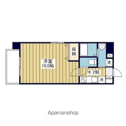 愛媛県松山市高砂町２丁目[1K/28.04m2]の間取図