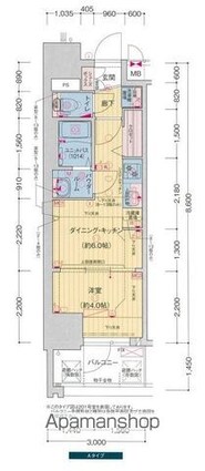 プレサンス上前津オレシア[1DK/25.8m2]の間取図