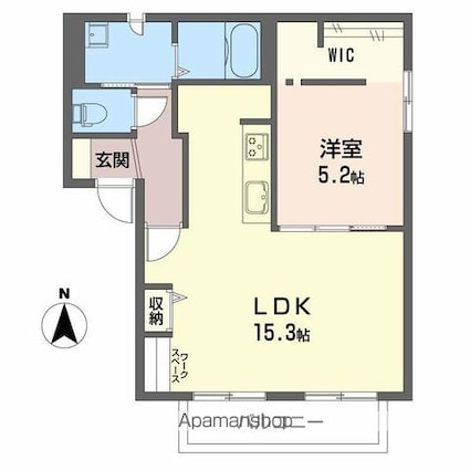 サニーコート花水木[1LDK/50.78m2]の間取図
