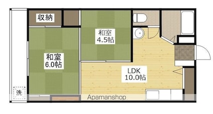 内藤ビル[2LDK/38m2]の間取図