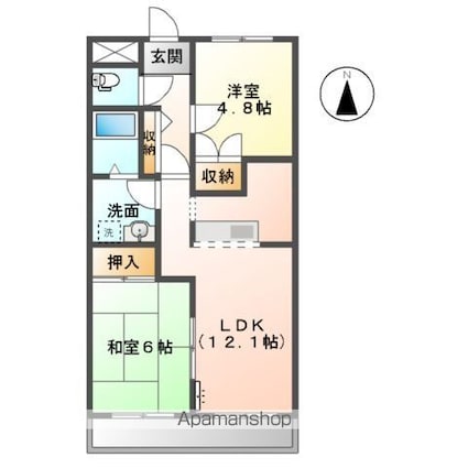 ベルクレスト[2LDK/49.5m2]の間取図
