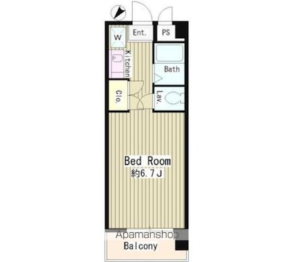 エステージ西調布[1R/19.59m2]の間取図
