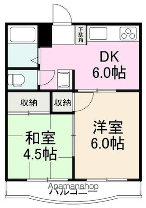 三笠ハイツ[2DK/30m2]の間取図