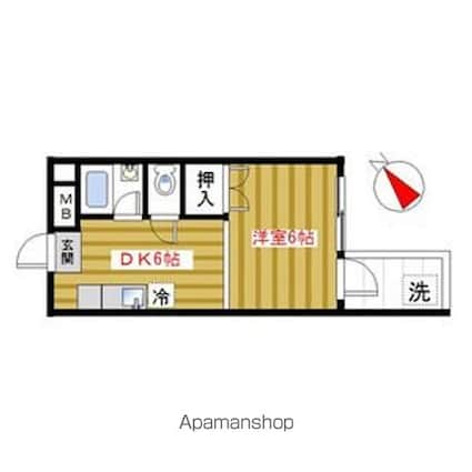 コーポ大塚台[1DK/26.6m2]の間取図