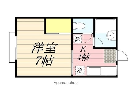 ホワイトホームズ[1K/23.18m2]の間取図