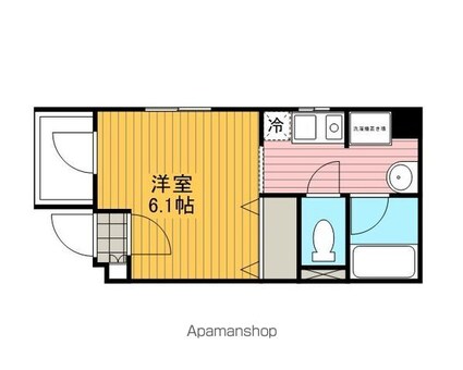 キバサンフラット[1K/20.01m2]の間取図