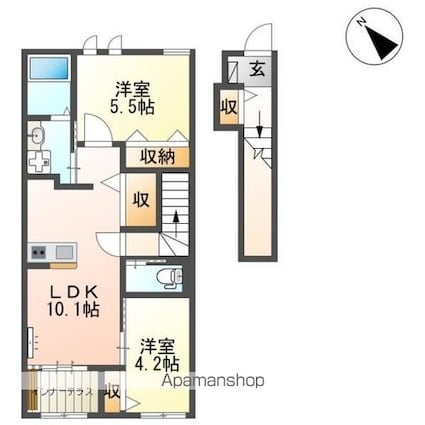 惣風[2LDK/55.66m2]の間取図