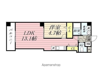 スペランザ新検見川[1LDK/40.02m2]の間取図