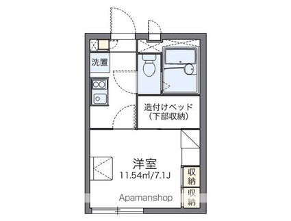 レオパレスさくら[1K/19.87m2]の間取図