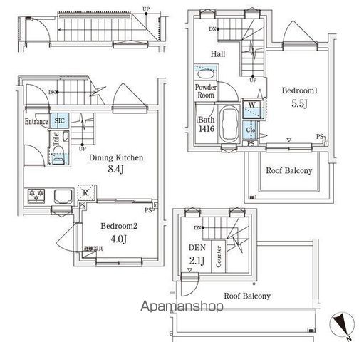 【ＡＧＲＡＴＩＯ　ＴＥＲＲＡＣＥ　恵比寿の間取り】