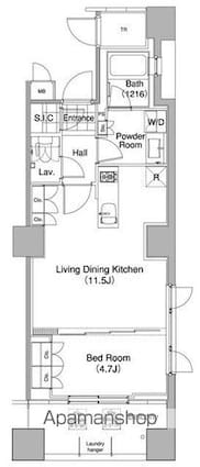 コンフォリア東池袋ＷＥＳＴ[1LDK/42.13m2]の間取図