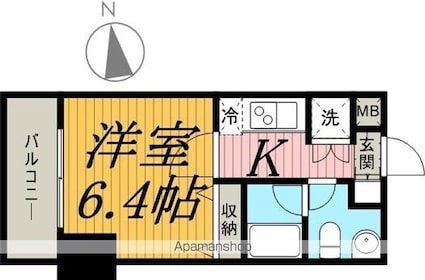 プレール・ドゥーク東京ＥＡＳＴ　Ⅳ　ＲｉｖｅｒＳｉｄｅ[1K/21.85m2]の間取図