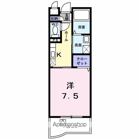 東大和市向原のマンションの間取り