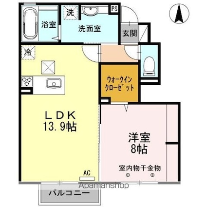 カーサ　ベルデ[1LDK/53.03m2]の間取図