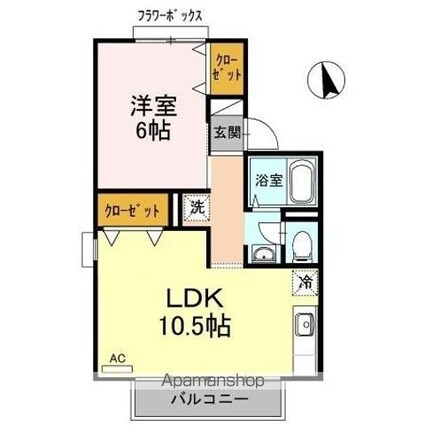 セジュール笹川[1LDK/40.2m2]の間取図