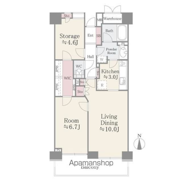 板橋パーク・ホームズ[1SLDK/60.05m2]の間取図