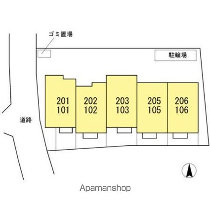 Ｔ’ｓ　ｓｏｕｔｈ[2DK/45.29m2]の配置図