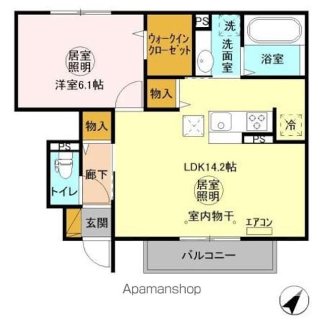 シャルマンコーポＡＢ　Ａ[1LDK/48.34m2]の間取図