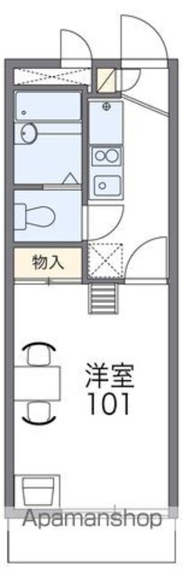 レオパレスＡＩＫＥＮ[1K/19.87m2]の間取図