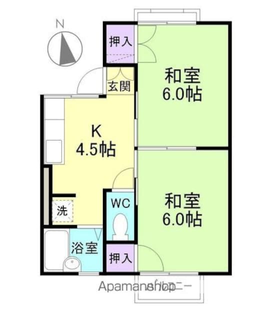 セイワハイツⅠ[2DK/35.67m2]の間取図