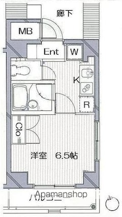 グランヴァン阿佐ヶ谷Ⅱ[1K/22.12m2]の間取図