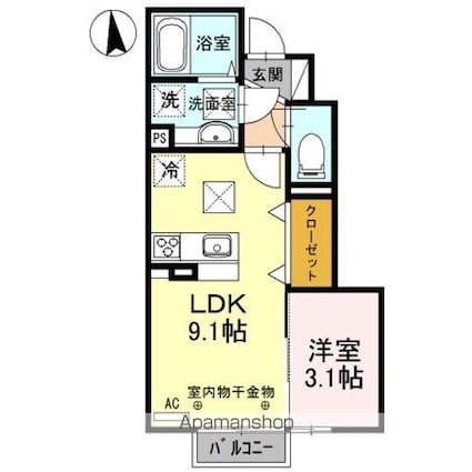 グラン　コンフォレア[1LDK/30.51m2]の間取図