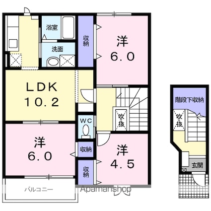 ガーデンパレスＫ[3LDK/67.64m2]の間取図