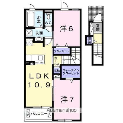 エアリーこまち[2LDK/59.14m2]の間取図