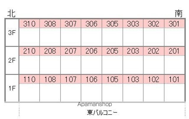 ジョイフル第３祝谷[1K/22.68m2]の配置図