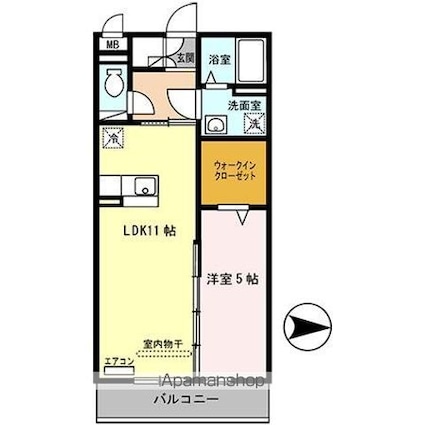 サウスメゾンエーデルワイス[1LDK/41.67m2]の間取図