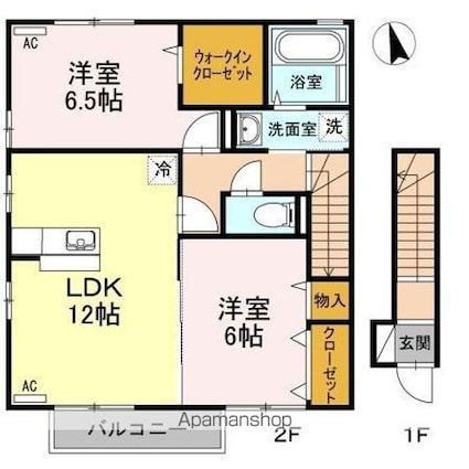 バリュアブル　Ａ棟[2LDK/65.31m2]の間取図