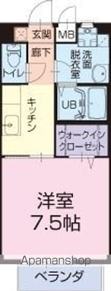 滋賀県犬上郡豊郷町大字沢[1K/28.01m2]の間取図