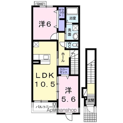 エスポワール[2LDK/56.47m2]の間取図