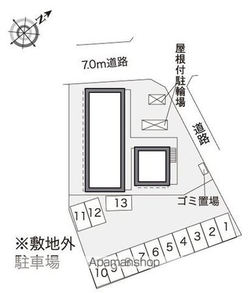 レオパレスワンダースカイ[1K/23.18m2]の配置図