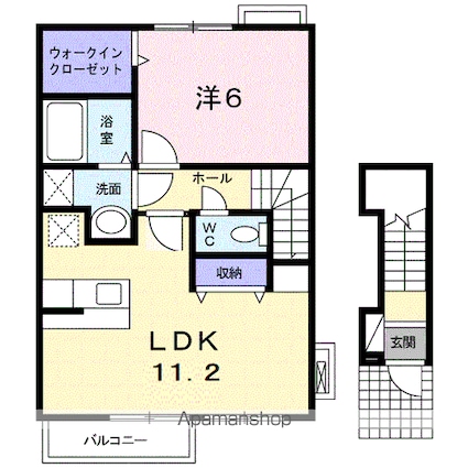 メゾネット　アイＡ[1LDK/46.28m2]の間取図