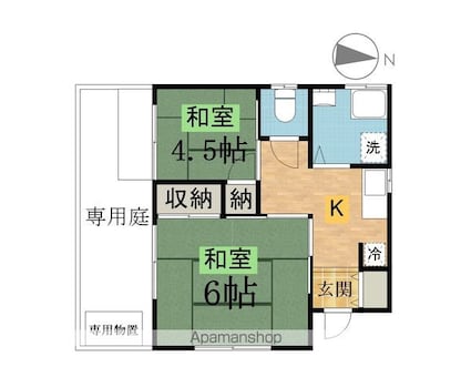 横溝貸家[2K/33.05m2]の間取図