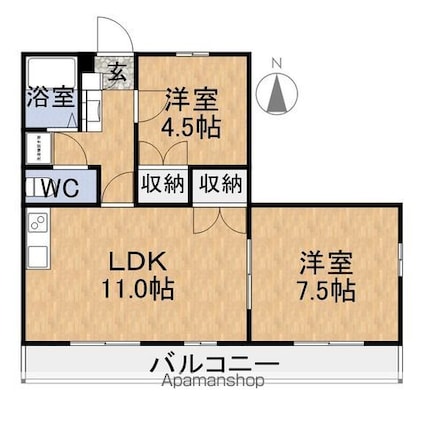 ファミーユα[2LDK/49.68m2]の間取図