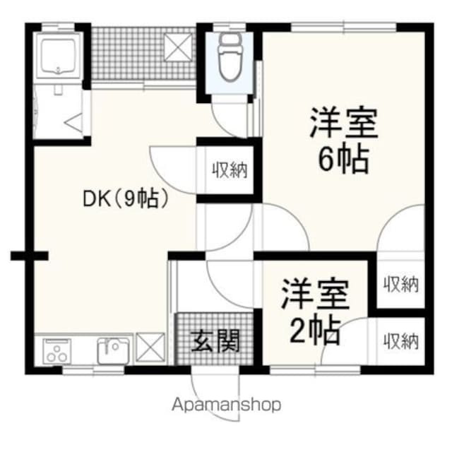 秀美荘[2DK/35m2]の間取図