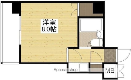 広島県広島市中区榎町[1K/19m2]の間取図