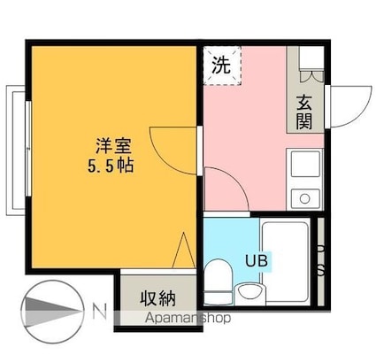 ＯＺ弐番街[1K/16.55m2]の間取図