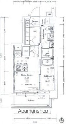 エステムコート東京雑色[1K/25.97m2]の間取図