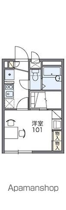 レオパレスエテルネ[1K/19.87m2]の間取図