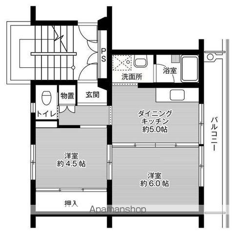 ビレッジハウス石橋第二2号棟の間取り写真
