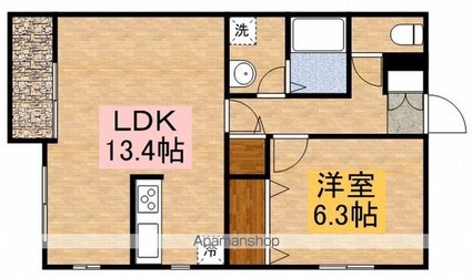 東京都小金井市関野町１丁目[1LDK/47.28m2]の間取図