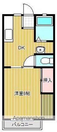パークサイド山地　Ｂ棟[1DK/28.77m2]の間取図