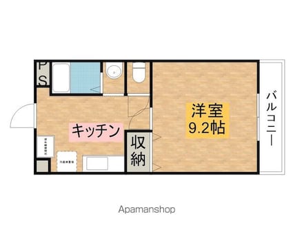 ヴィラ・ミユキ[1K/32.7m2]の間取図
