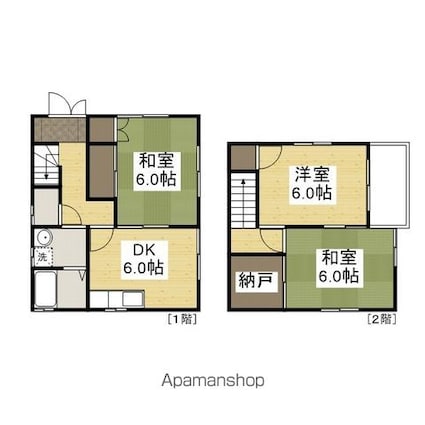 三谷ハイツ　２号棟[3SDK/62.1m2]の間取図