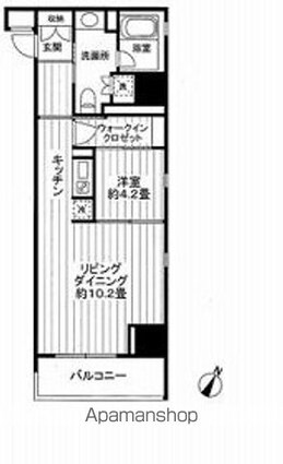 クロスレジデンス白金高輪[1LDK/45.1m2]の間取図