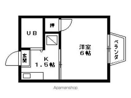 ネオコーポ萩[1K/18m2]の間取図