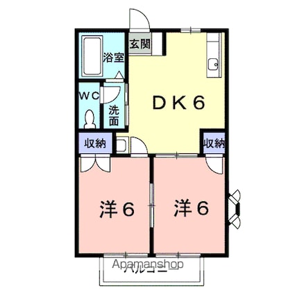 ＣａＳａ　Ｆｅｌｉｚ[2DK/39.74m2]の間取図